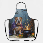 Gratis Bulldog Whimsical Halloween Schilderij Schort (Voorkant)