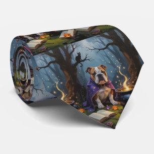 Gratis Bulldog Whimsical Halloween Schilderij Stropdas