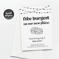 Gratis Burgers Funny Housewarming Party Uitnodigin