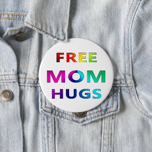 Gratis Button voor Mam Hugs PRIDE LGBT LGBTQ (In situ)