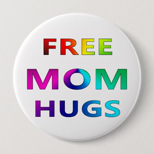 Gratis Button voor Mam Hugs PRIDE LGBT LGBTQ (Voorkant)