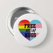 Gratis Buttonnen van Mam Hugs LGBTQ Ronde Button 7,6 Cm (Voorkant /achterkant)