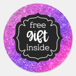 Gratis cadeau in glitterlabel stickers