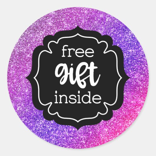 Gratis cadeau in glitterlabel stickers (Voorkant)