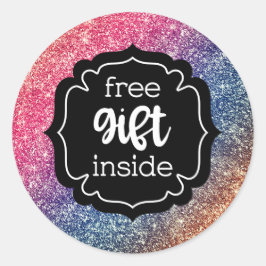 Gratis cadeau in glitterlabel stickers