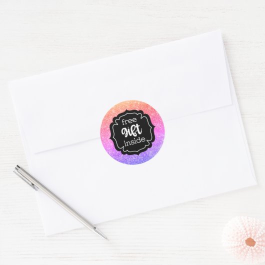 Gratis cadeau in glitterlabel stickers (Envelop)