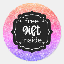 Gratis cadeau in glitterlabel stickers