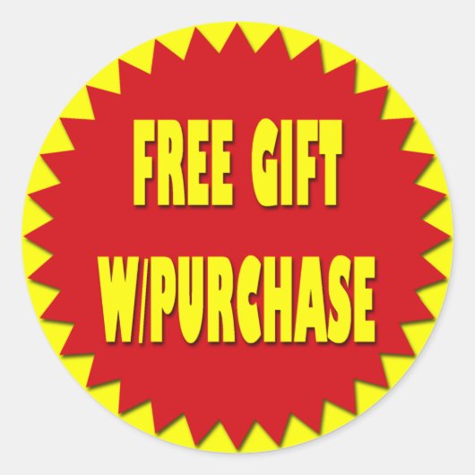 GRATIS CADEAU MET AANKOOP RETAIL SALES LABEL (Voorkant)