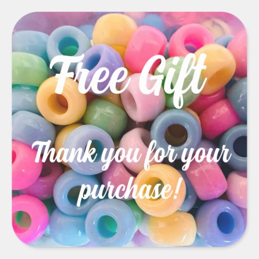 Gratis cadeau Stickers voor klanten - Pastel Beads (Voorkant)