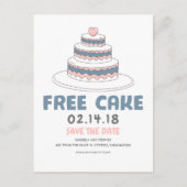 gratis cake | Eenvoudig en grappig Sla de datum op Aankondigingskaart (Voorkant)