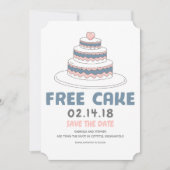 gratis cake | Eenvoudig en grappig Sla de datum op Save The Date (Voorkant)
