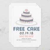 gratis cake | Eenvoudig en grappig Sla de datum op Save The Date (Voorkant / Achterkant)