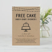 Gratis Cake en een Baby shower paren Genderneutraa Kaart (Staand voorkant)