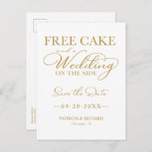 Gratis Cake en een bruiloft aan de zijkant sparen  Briefkaart (Voorkant / Achterkant)