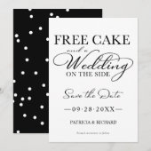 Gratis Cake en een bruiloft aan de zijkant sparen Kaart (Voorkant / Achterkant)