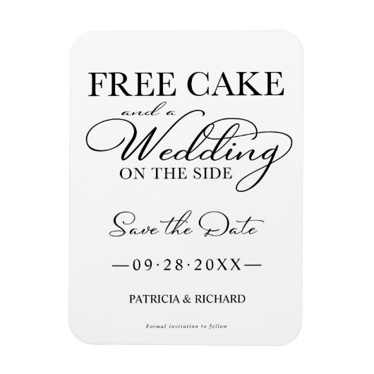 Gratis Cake en een bruiloft aan de zijkant sparen  Magneet (Verticaal)