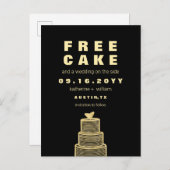 Gratis Cake Funny and Witty Wedding Save the Date Aankondigingskaart (Voorkant / Achterkant)