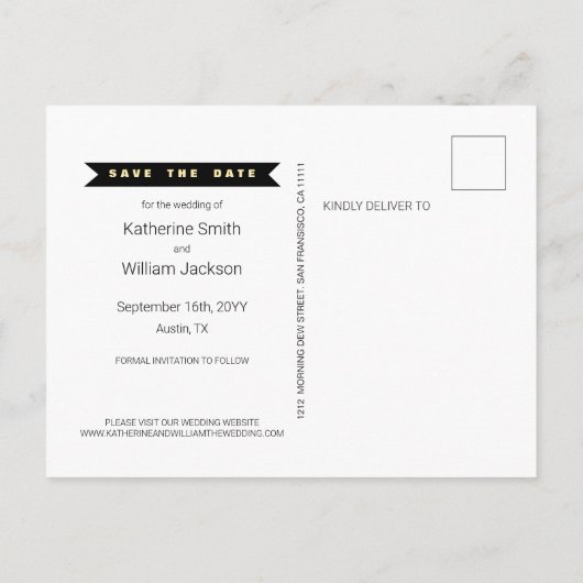 Gratis Cake Funny and Witty Wedding Save the Date Aankondigingskaart (Achterkant)