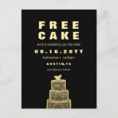 Gratis Cake Funny and Witty Wedding Save the Date Aankondigingskaart (Voorkant)