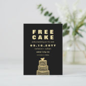 Gratis Cake Funny and Witty Wedding Save the Date Aankondigingskaart (Staand voorkant)