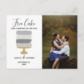 Gratis Cake Funny Modern Photo Wedding Save the Da Aankondigingskaart (Voorkant)