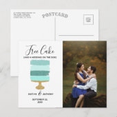 Gratis Cake Funny Modern Photo Wedding Save the Da Aankondigingskaart (Voorkant / Achterkant)