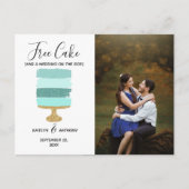 Gratis Cake Funny Modern Photo Wedding Save the Da Aankondigingskaart (Voorkant)