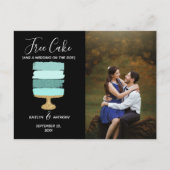 Gratis Cake Funny Modern Photo Wedding Save the Da Aankondigingskaart (Voorkant)