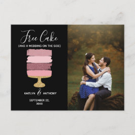 Gratis Cake Funny Modern Photo Wedding Save the Da Aankondigingskaart