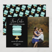 Gratis Cake Funny Modern Photo Wedding Save the Da Date (Voorkant / Achterkant)