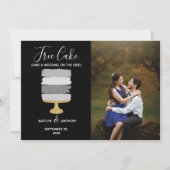 Gratis Cake Funny Modern Photo Wedding Save the Da Date (Voorkant)