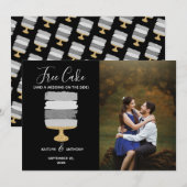 Gratis Cake Funny Modern Photo Wedding Save the Da Date (Voorkant / Achterkant)