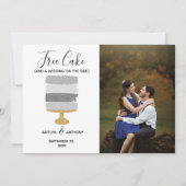 Gratis Cake Funny Modern Photo Wedding Save the Da Date (Voorkant)