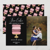 Gratis Cake Funny Modern Photo Wedding Save the Da Date (Voorkant / Achterkant)