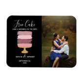 Gratis Cake Funny Modern Photo Wedding Save the Da Magneet (Horizontaal)