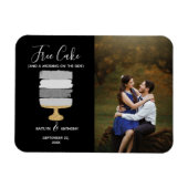 Gratis Cake Funny Modern Photo Wedding Save the Da Magneet (Horizontaal)