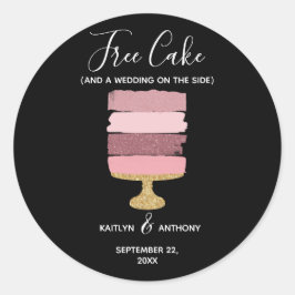 Gratis Cake Funny Modern Photo Wedding Save the Da Ronde Sticker
