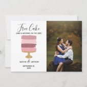 Gratis Cake Funny Modern Photo Wedding Save the Da Save The Date (Voorkant)