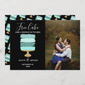 Gratis Cake Funny Modern Photo Wedding Save the Da Save The Date (Voorkant / Achterkant)