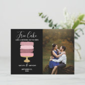 Gratis Cake Funny Modern Photo Wedding Save the Da Save The Date (Staand voorkant)