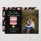 Gratis Cake Funny Modern Photo Wedding Save the Da Save The Date (Voorkant / Achterkant)