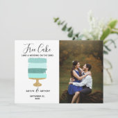Gratis Cake Funny Modern Photo Wedding Save the Da Save The Date (Staand voorkant)