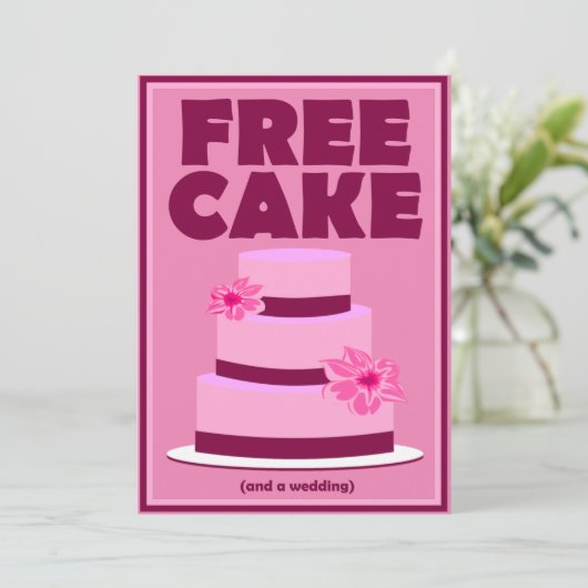 Gratis Cake Funny Save the Date Wedding Announding Kaart (Staand voorkant)
