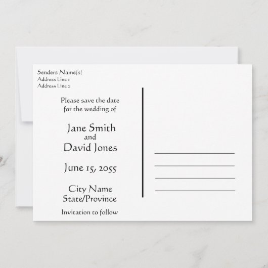 Gratis Cake Funny Save the Date Wedding Announding Kaart (Achterkant)