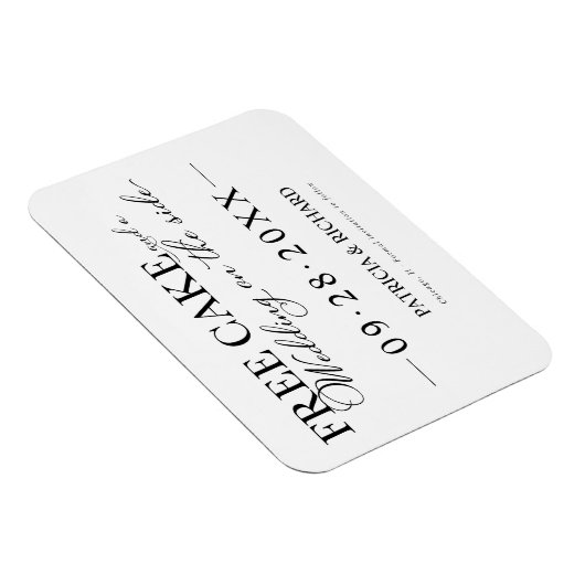 Gratis Cake Funny Wedding Save the Date Magneet (Rechterzijde)