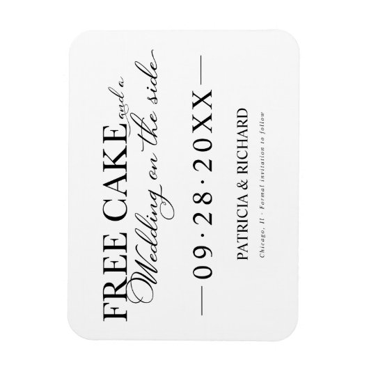 Gratis Cake Funny Wedding Save the Date Magneet (Verticaal)