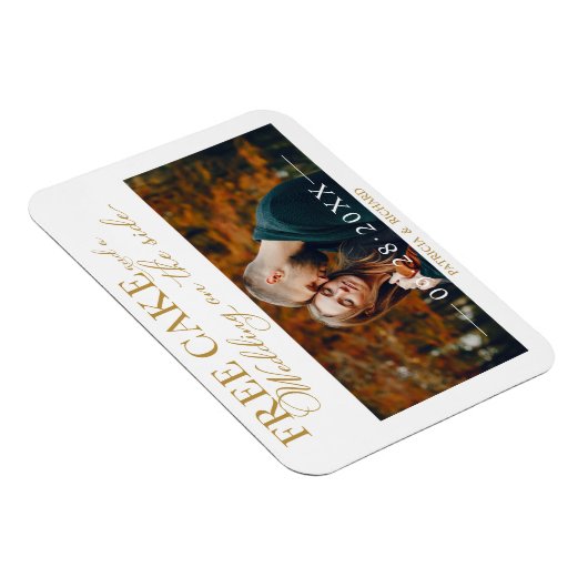Gratis Cake Funny Wedding Save the Date Photo Magneet (Rechterzijde)