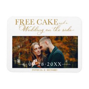 Gratis Cake Funny Wedding Save the Date Photo Magneet