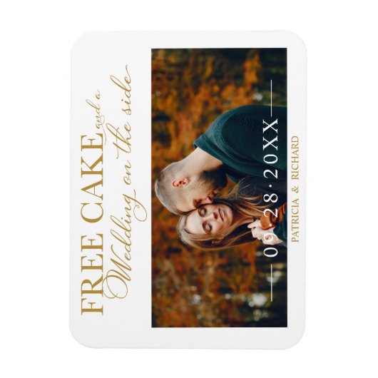Gratis Cake Funny Wedding Save the Date Photo Magneet (Verticaal)