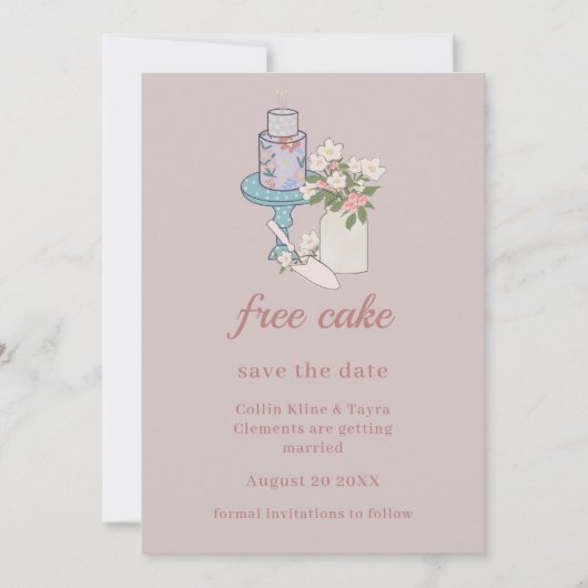 Gratis Cake Grappig Stoffig Roze Kaart (Voorkant)